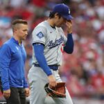 Shhhei ohtion abre na lesão de Dodgers que o torna dolorosamente olhando para a cena