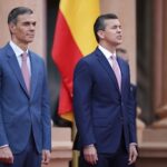 Santozo Peña e Pedro Sánchez para falar sobre quem precisa fechar o acordo entre a União Europeia e os Mercomers