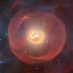 2 estrelas em ‘Deus estroboscópio do’ sistema motriz das entranhas ardentes em cada um, telescópio James Webbeel
