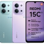 Redmi 15c Pendercendle Alavance Darts mostrando opções de cores e especificações principais