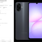 O Samsung Galaxy A07 está listado no Google Play Console usando o design, principais especificações: relatório