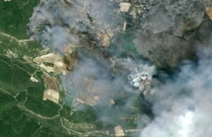 Satélites veem o maior incêndio selvagem em 75 anos da França