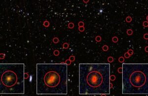 James Web Space Tecope 300 pesquisando misteriosamente itens brilhantes. Algo que eles são galáxias?