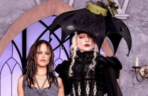 Lady Gaga, Jenna Ortega Rock Goth, olhando para o evento da segunda temporada de quarta -feira