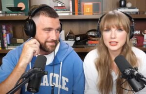 Vídeo BTS de Taylor Swift e New Heights de Travis Kels antes do podcast