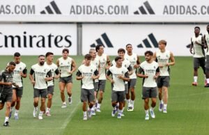 Última foto de treinamento do Real Madrid antes da estréia da liga