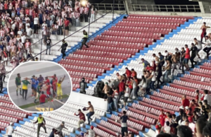 Os fãs de Junior e Bukaranga se conheceram no estande do estádio Metropolitan: o tribunal também atingiu.