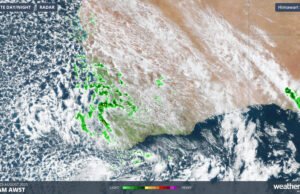 Frente fria aguda traz chuva torrencial e ventos fortes na Austrália Ocidental