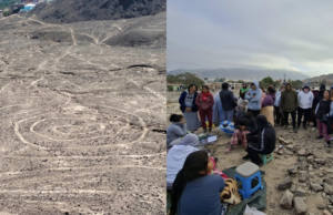 Nasca Geoglifos em risco: cerca de 200 pessoas atacam a área protegida do arqueológico arqueológico arqueológico