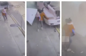 A mulher salvou o acidente de caminhão, enquanto o marido correu para salvar sua filha mais nova na arma.