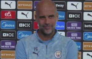 Quando perguntado sobre Madri, a reação de Guardiola