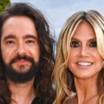 Heidi Klum comemorando o Milestrian principal e a Wikini Wikiini