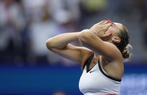 A direita Arranyna Sabrenka Baranda Anisimova vence -nos Aman e 5 milhões de dólares