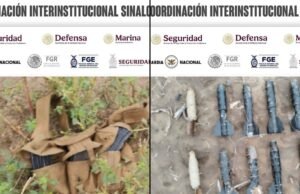 As autoridades garantem explosivos, editores e cartuchos em Navolato, Sinaloto