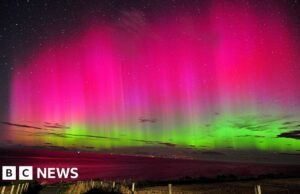As luzes do norte estão brilhando em todo o primeiro Reino Unido no outono