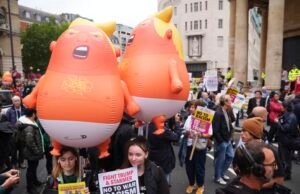 Os protestos explodiram em Londres quando Trump visitou a Grã -Bretanha, embora Trump não tenha aprovado