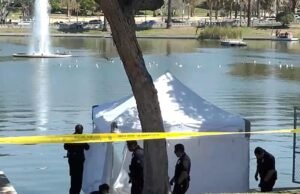 O corpo é encontrado no lago MacArthur Park