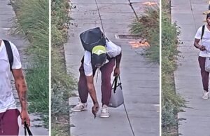 A câmera de segurança tira uma foto de piqueniques fora da escola na escola