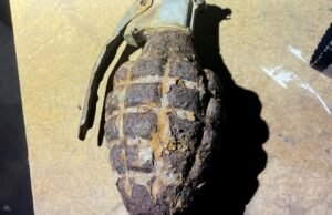 Um garoto masculino alcançou granadas ativas na Segunda Guerra Mundial no parque em Washington