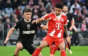 Bayern Munique x St. Pauli hoje ao vivo, BundesLiga, com Luis Díaz como titular, após um minuto