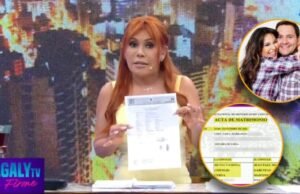 Magaly Medina ao mostrar documentos que comprovam o casamento de Silvia Cornejo: “É um presente de alegria”