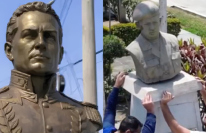 Venezuelanos removem estátua de Hugo Chávez e a substituem por Simón Bolívar