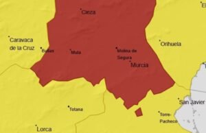 Aemet ativa o alerta vermelho em Múrcia: “A intensidade da chuva está diminuindo agora, mas pode ter impacto lá embaixo”