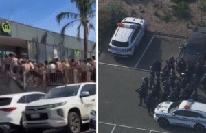 Polícia de choque responde a jovens indisciplinados na praia de Melbourne após perturbação do mercado