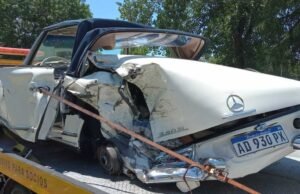 Um carro colecionador de US$ 180 mil perdeu um pneu na Panamericana e bateu: naufragou