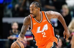 Kawhi Leonard marcou 55 pontos, o melhor do jogo, na vitória dos Clippers