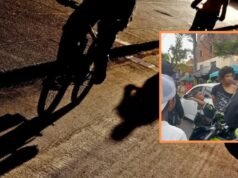 Uma criança foi filmada dando um tapa em um bandido que queria roubar sua bicicleta em Cúcuta.