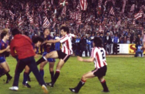 O último dia da Supertaça da Espanha de 1984 entre FC Barcelona e Athletic Club.