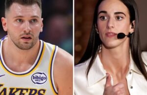 Caitlin Clark como analista da NBC antes do jogo Lakers-Knicks