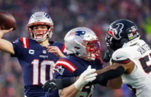 Drake Maye demitiu os Patriots contra os Texans e nos playoffs da AFC