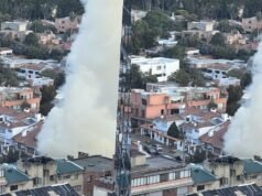 Um incêndio em uma casa no norte de Bogotá deixou uma enorme nuvem de fumaça e preocupou moradores da capital