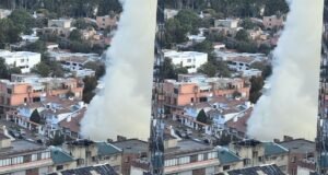 Um incêndio em uma casa no norte de Bogotá deixou uma enorme nuvem de fumaça e preocupou moradores da capital