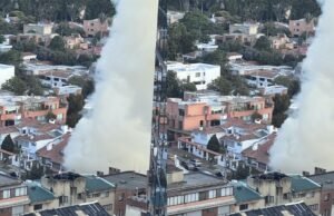 Um incêndio em uma casa no norte de Bogotá deixou uma enorme nuvem de fumaça e preocupou moradores da capital