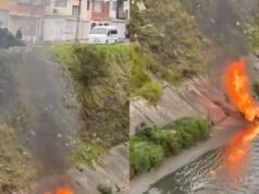 Um homem em Bogotá ateou fogo em sua motocicleta para evitar três intimações de trânsito