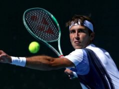 Tomás Etcheverry perdeu o primeiro set para Alejandro Tabilo na final do Río Open