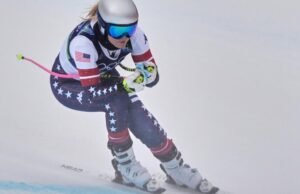 Lindsey Vonn diz que quase quebrou a perna após cair nas Olimpíadas