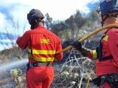 A Região de Múrcia pede ajuda à UME devido ao incêndio na Serra Espuña, soprado por fortes ventos.