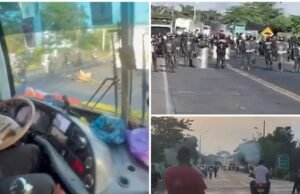 Greve mineira em Antioquia: Undmo intervém para bloquear a estrada para a costa caribenha, após oito dias de bloqueio.