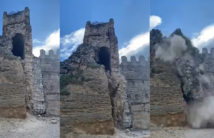 A torre do palácio Escalona, em Toledo, desabou: o projeto de restauração está em andamento, mas “não deu tempo”