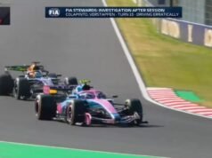 Vídeo da reação de Colapinto ao questionamento de Verstappen no Grande Prêmio do Japão de Fórmula 1