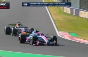 Vídeo da reação de Colapinto ao questionamento de Verstappen no Grande Prêmio do Japão de Fórmula 1
