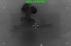 Os Estados Unidos anunciaram a destruição de um navio de guerra iraniano “do tamanho” de um porta-aviões da Segunda Guerra Mundial.