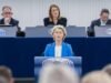Von der Leyen voltou atrás perante o Parlamento Europeu e insistiu que a UE “protegerá sempre a segurança internacional”