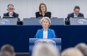 Von der Leyen voltou atrás perante o Parlamento Europeu e insistiu que a UE “protegerá sempre a segurança internacional”