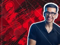 O ator Cruz Contreras comemora a vitória do K-pop Las Guerreras no Oscar 2026