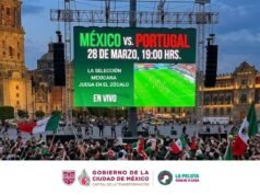 Clara Brugada convida você a assistir ao jogo entre México e Portugal no Zócalo com telão